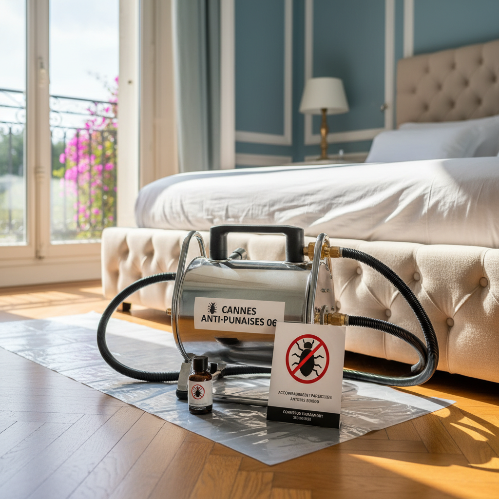Désinsectiseur professionnel pour punaise de lit à Cannes dans une maison avec traitements certifiés et accompagnement pour particuliers à Antibes 06600