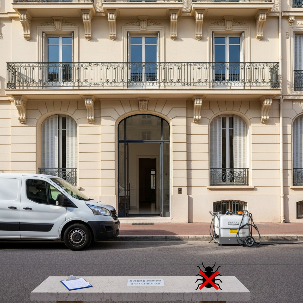 Professionnel de la désinsectisation punaise de lit à Cannes dans un immeuble pour syndic de copro avec accompagnement personnalisé à Prado République 06400