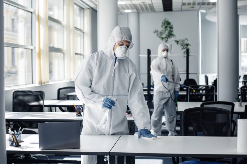 Désinfection immeuble bureaux contre le COVID-19 et microbes à Nice Alpes-Maritimes